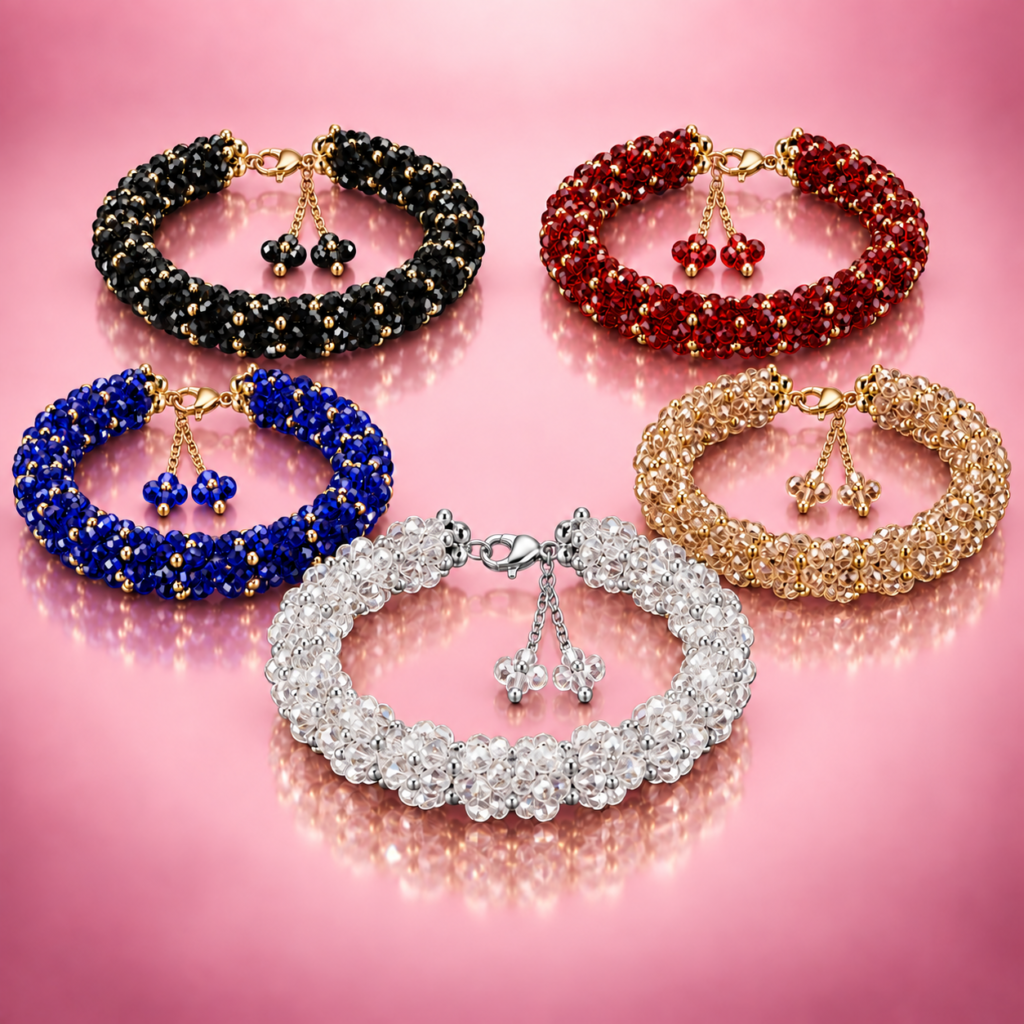 Aurelia Adjustable Crystal Cluster Bracelet