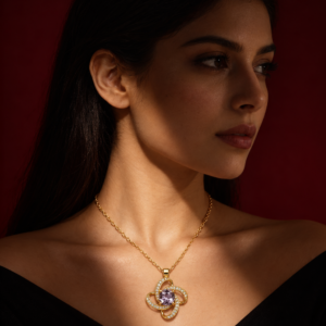 Liora Lavender Crystal Swirl Necklace
