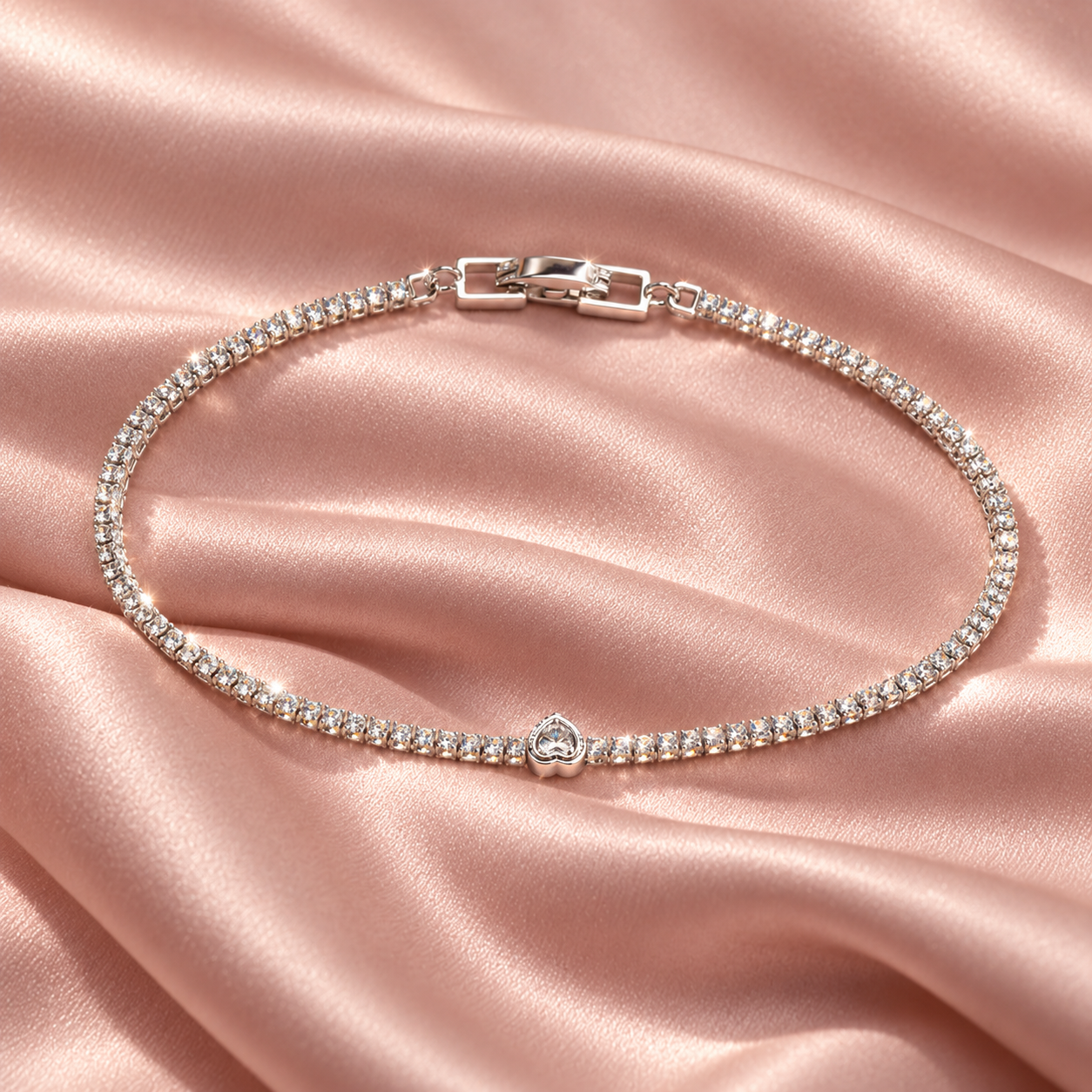 Celestia Crystal Heart Tennis Bracelet - Image 3