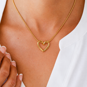 Open Heart Gold-Tone Necklace