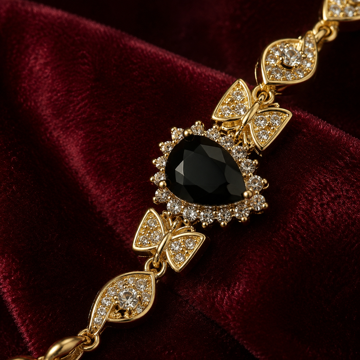 Noiré Pear-Cut Crystal Butterfly Bracelet - Image 2