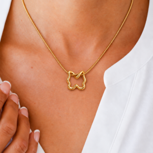 Golden Butterfly Outline Necklace