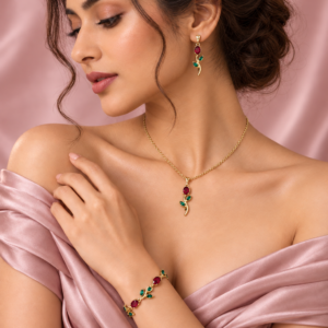 Tulip Jewellery Set – Necklace, Earrings & Bracelet