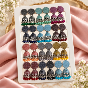 Multicolor Jhumka Earrings Set