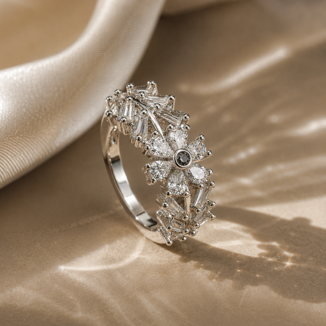 Crystal Bloom Adjustable Ring - Image 2