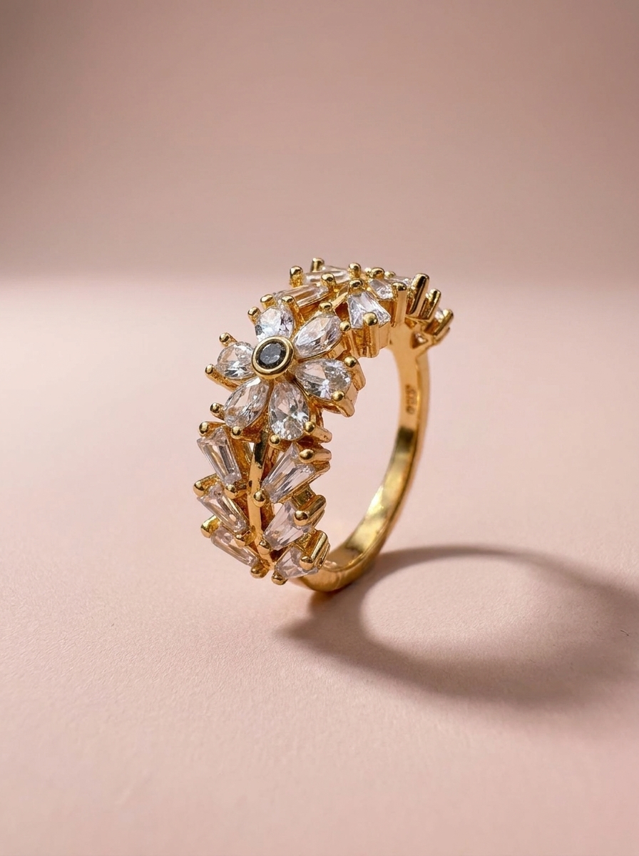 Crystal Bloom Adjustable Ring - Image 6