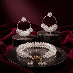 Seraphina Crystal Bloom Bracelet & Earring Set